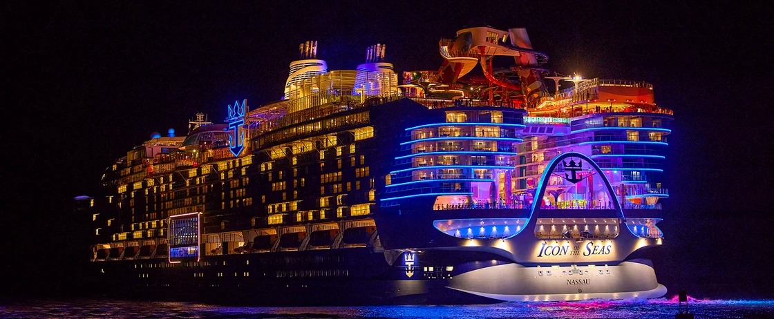 Golden hour view of a luxury cruise deck